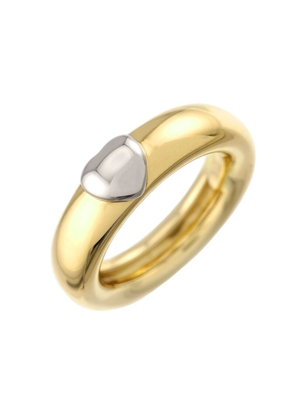 Tiffany & Co Friendship Ring 18k Yellow Gold WG White 750 Heart